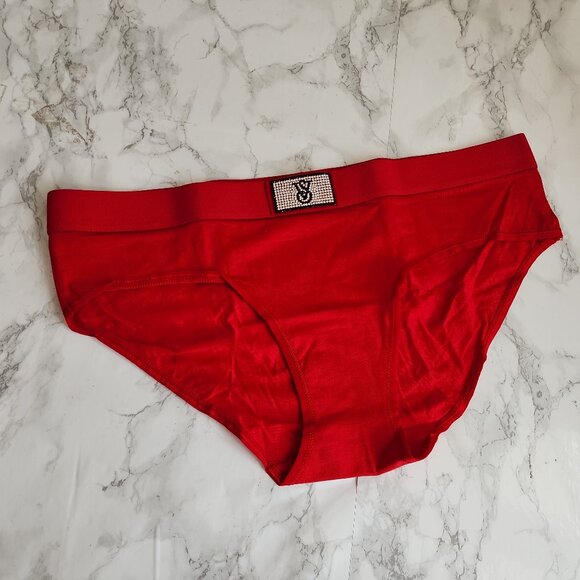 VS Logo Cotton Shine Patch Hiphugger Panty - Picture 1 of 5